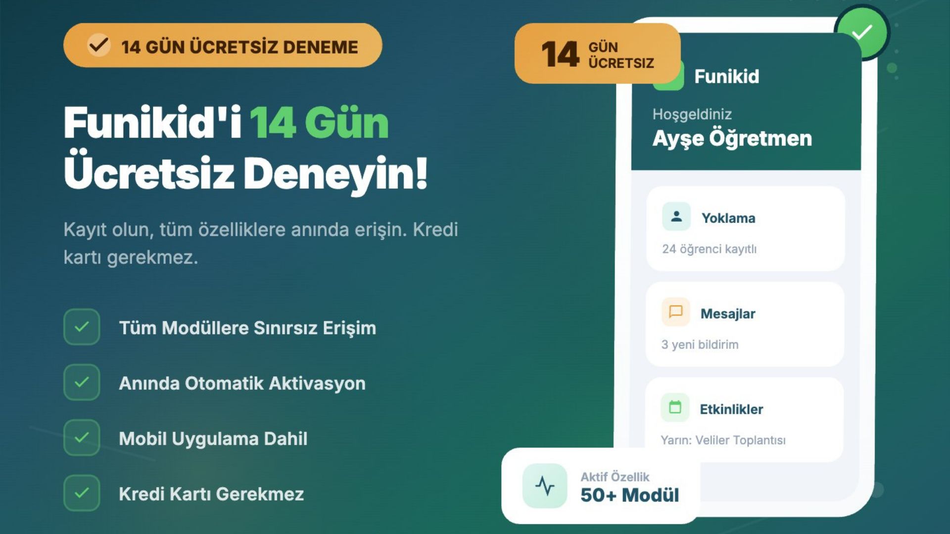 14 Gün Ücretsiz Deneme ile Funikid'i Keşfedin